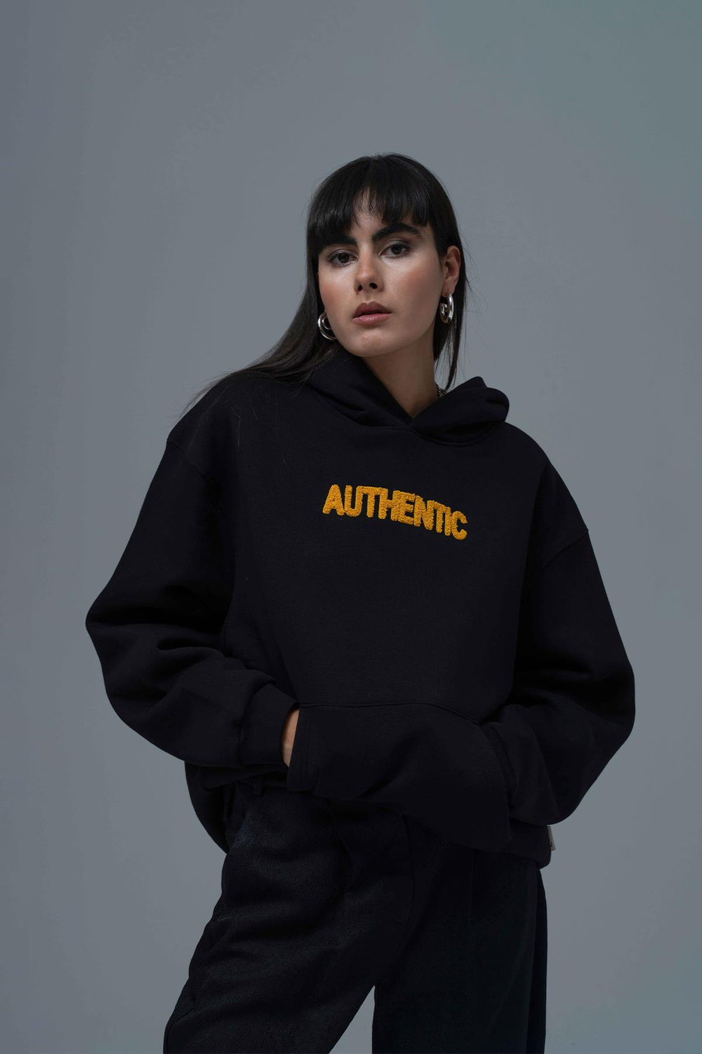 Authentic Oversize Sweatshirt Kadın Siyah