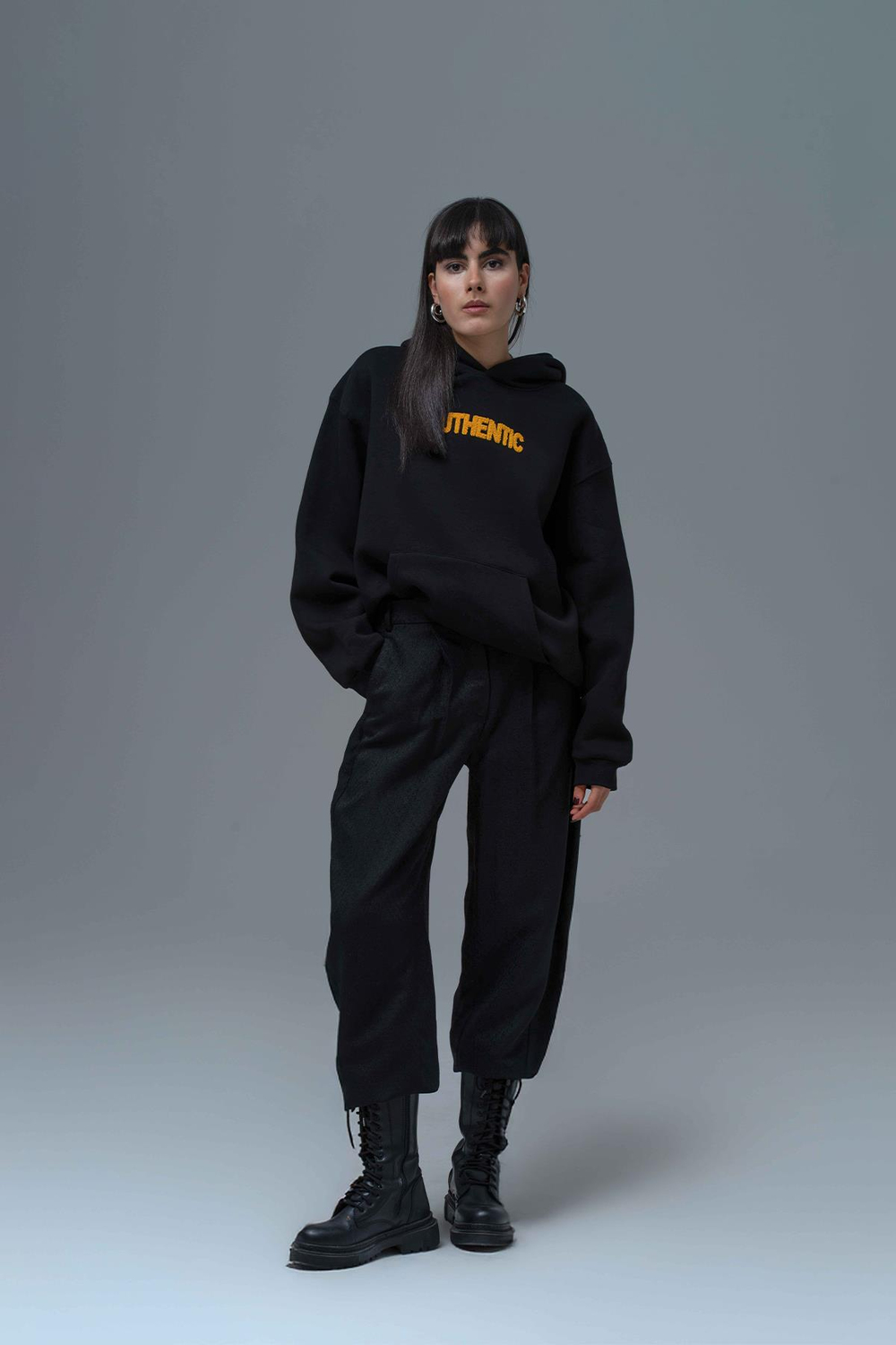 Authentic Oversize Sweatshirt Kadın Siyah