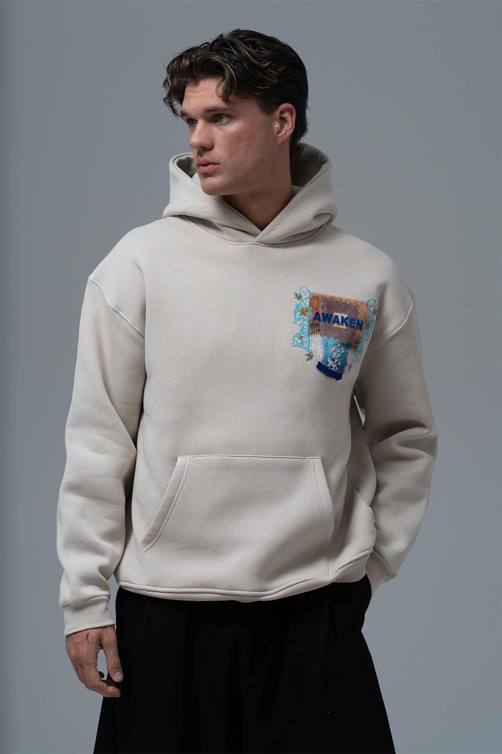 Awaken Oversize Sweatshirt Erkek Stone