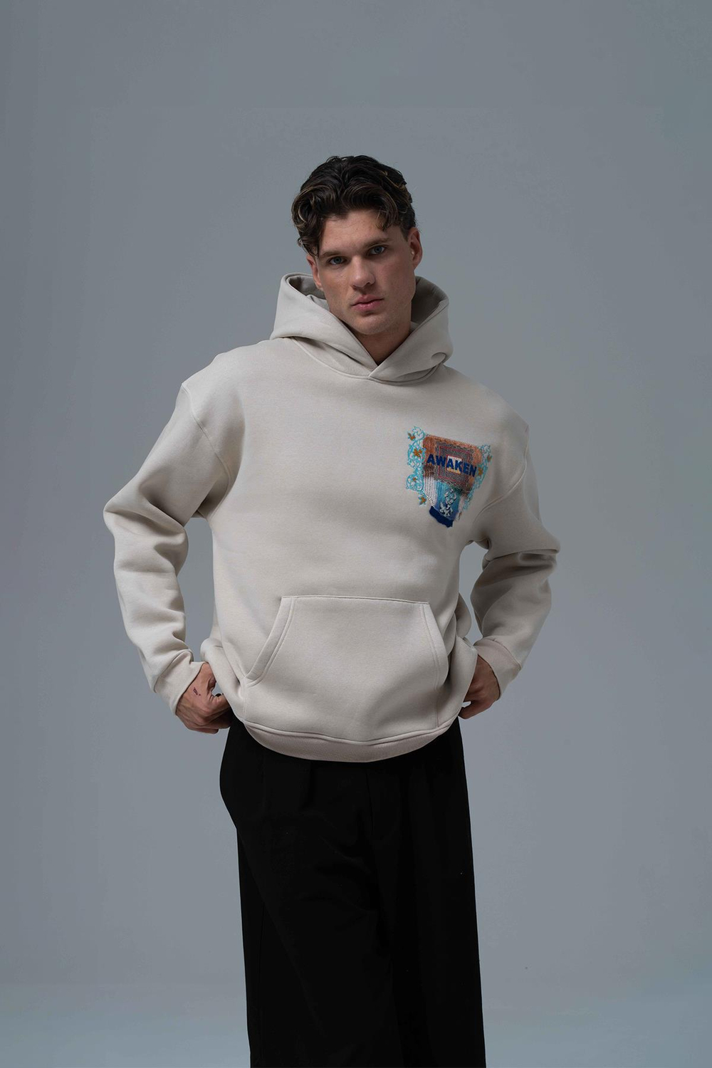 Awaken Oversize Sweatshirt Erkek Stone