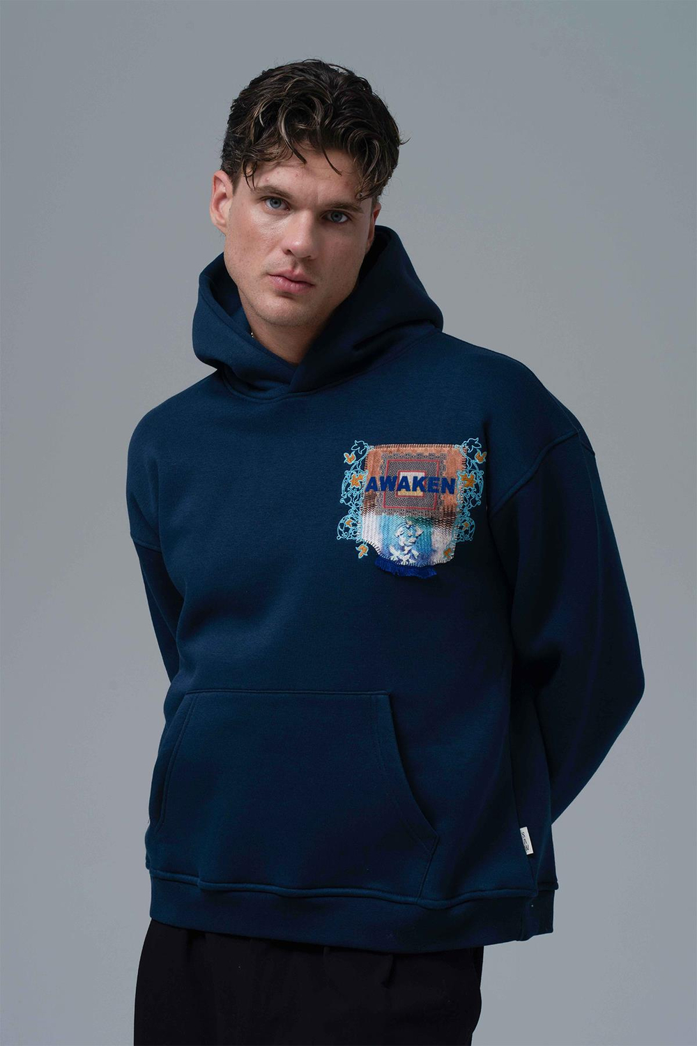 Awaken Oversize Sweatshirt Erkek İndigo