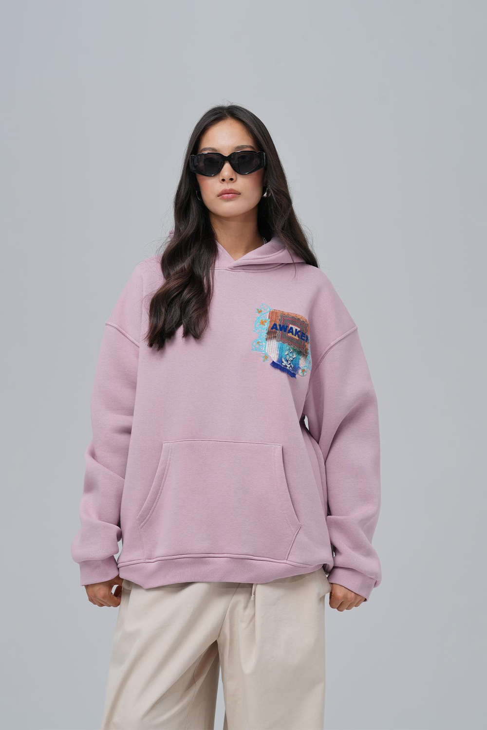 Awaken Oversize Sweatshirt Kadın Pembe