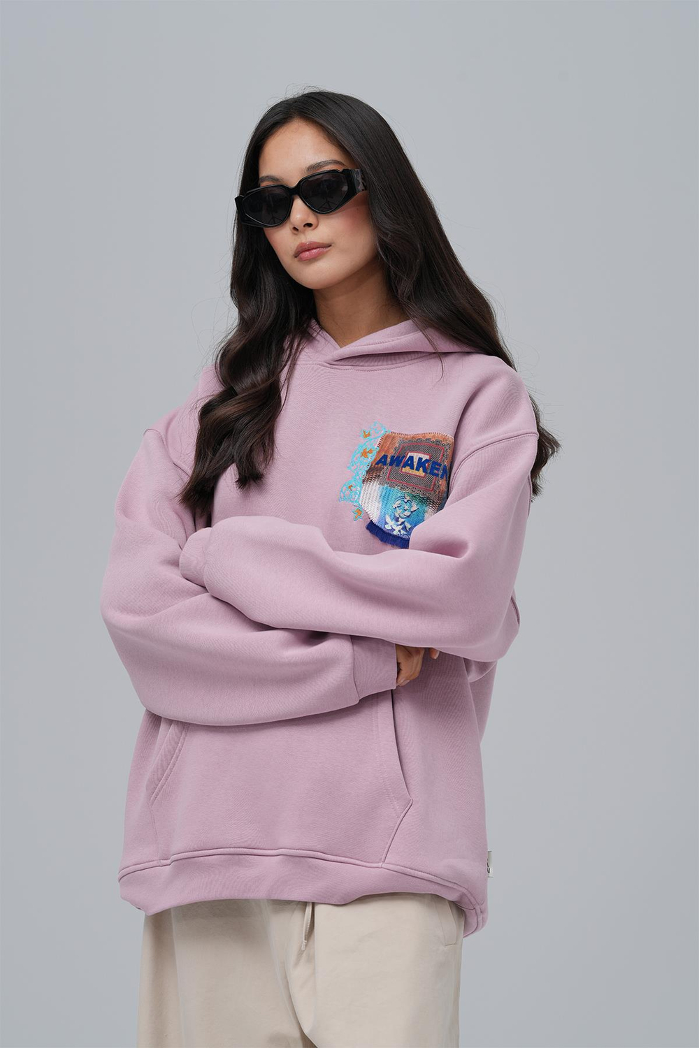 Awaken Oversize Sweatshirt Kadın Pembe