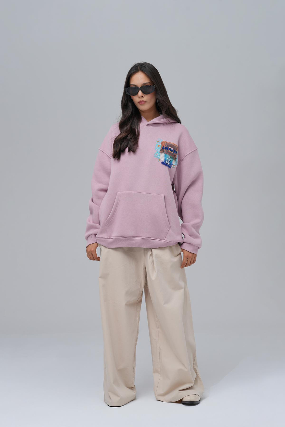 Awaken Oversize Sweatshirt Kadın Pembe