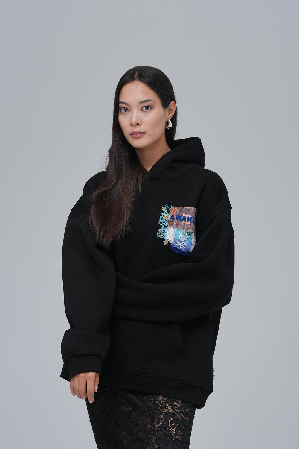 Awaken Oversize Sweatshirt Kadın Siyah