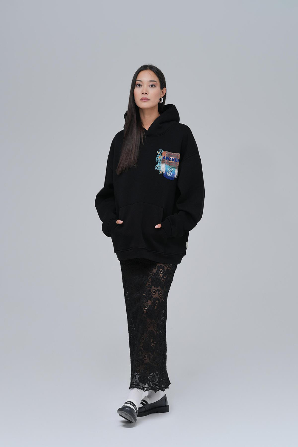Awaken Oversize Sweatshirt Kadın Siyah