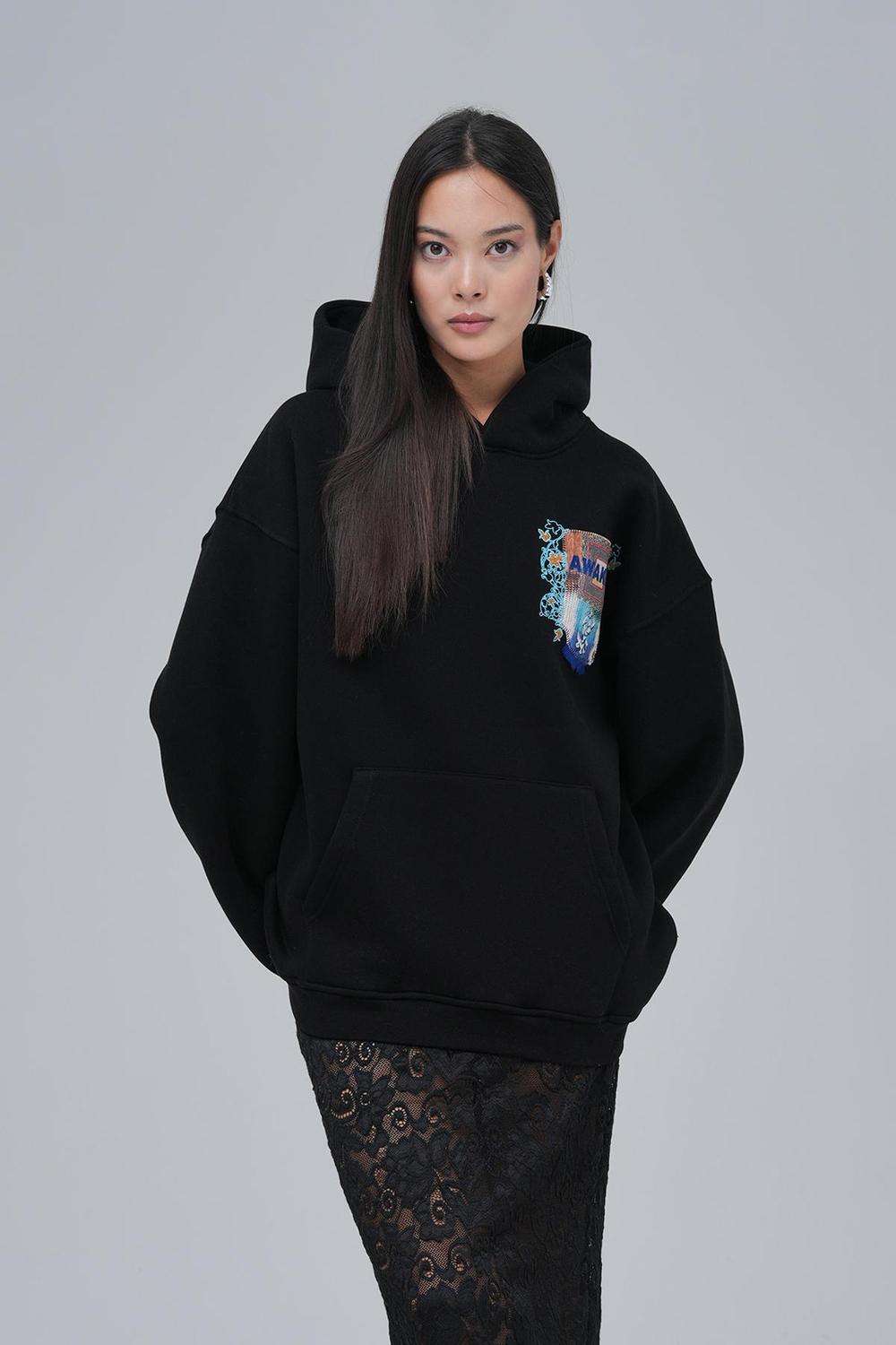 Awaken Oversize Sweatshirt Kadın Siyah