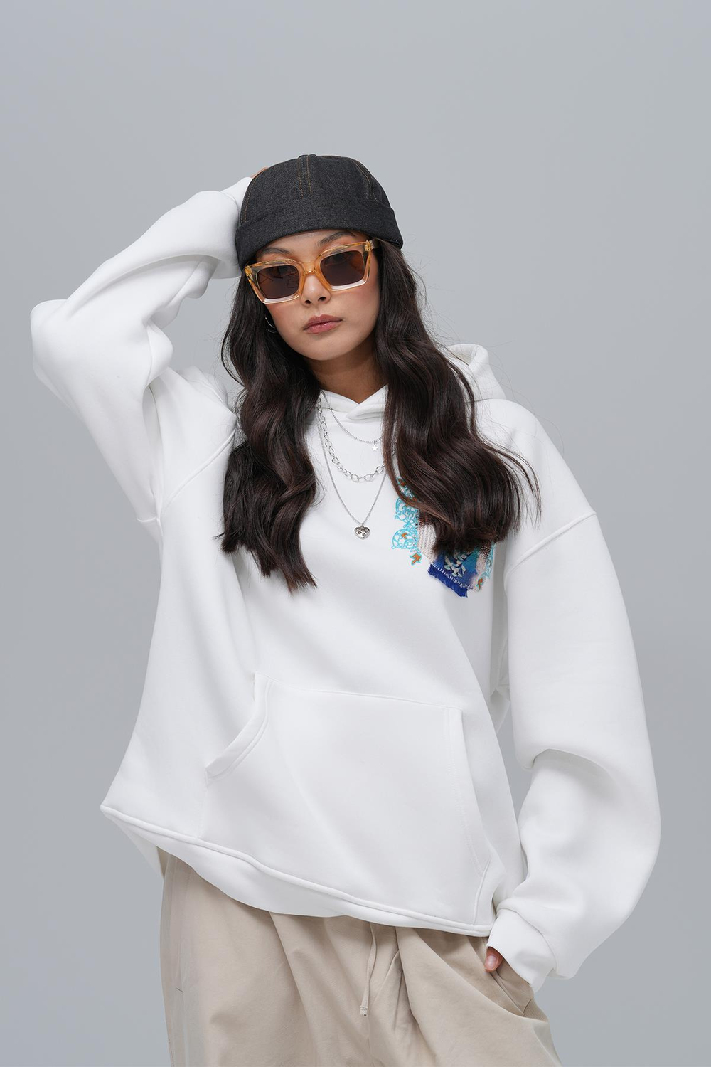 Awaken Oversize Sweatshirt Kadın Ekru