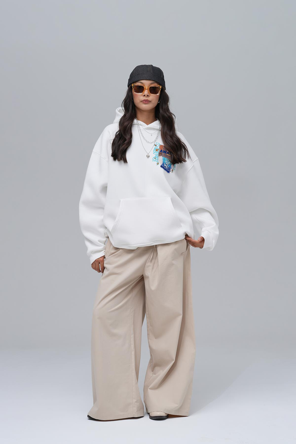 Awaken Oversize Sweatshirt Kadın Ekru