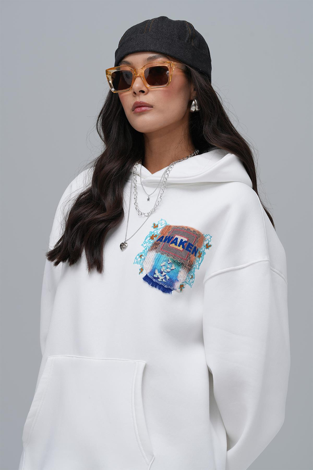 Awaken Oversize Sweatshirt Kadın Ekru