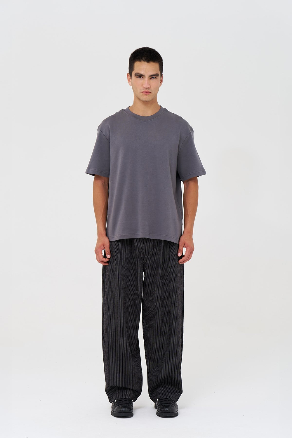 Basic Relaxed Fit Tişört Erkek /03 Füme