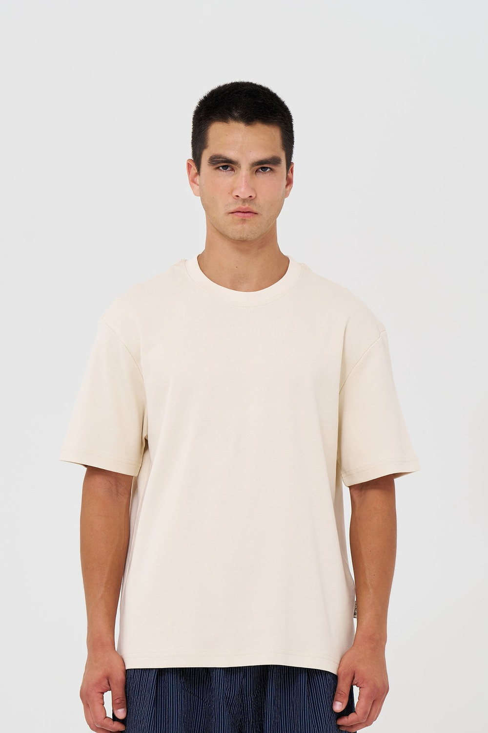 Basic Relaxed Fit Tişört Erkek /03 Stone
