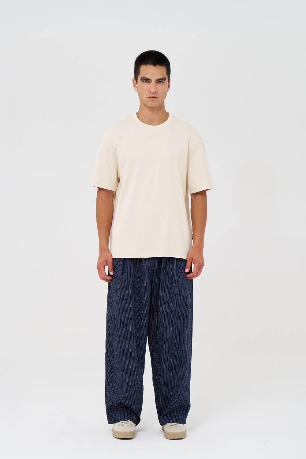 Basic Relaxed Fit Tişört Erkek /03 Stone