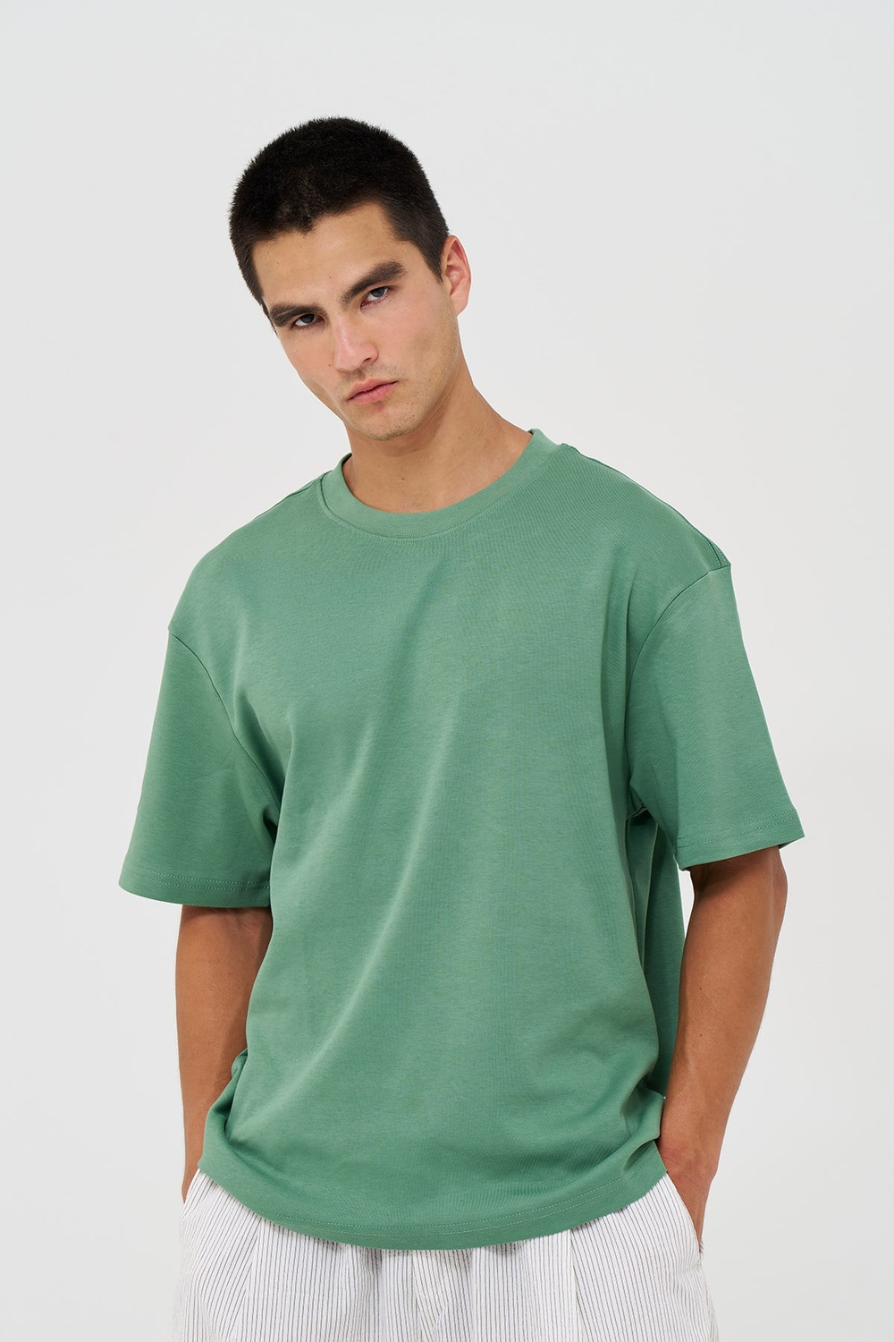 Basic Relaxed Fit Tişört Erkek /03 Yeşil