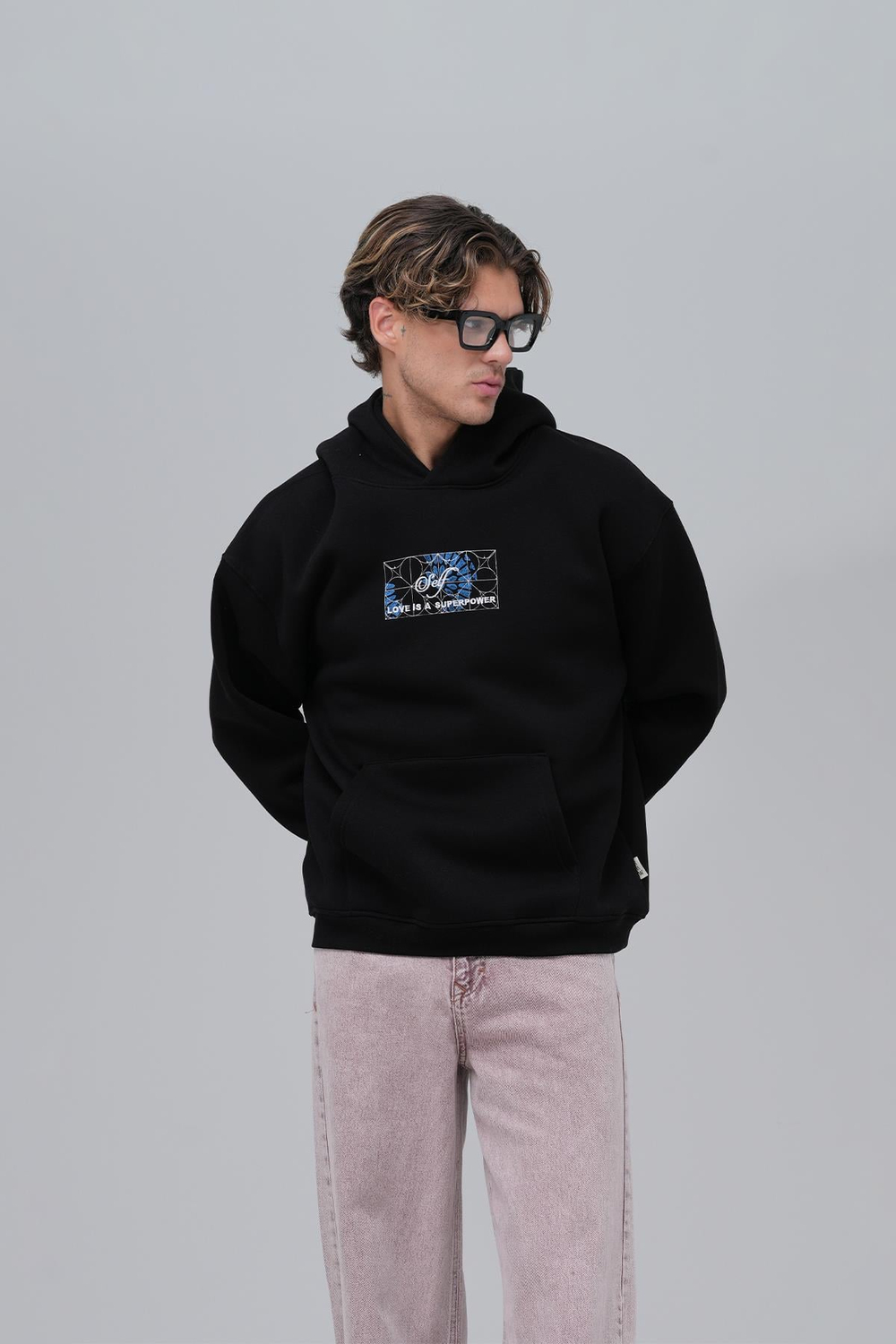 Be Good To Yourself Oversize Sweatshirt Erkek Siyah