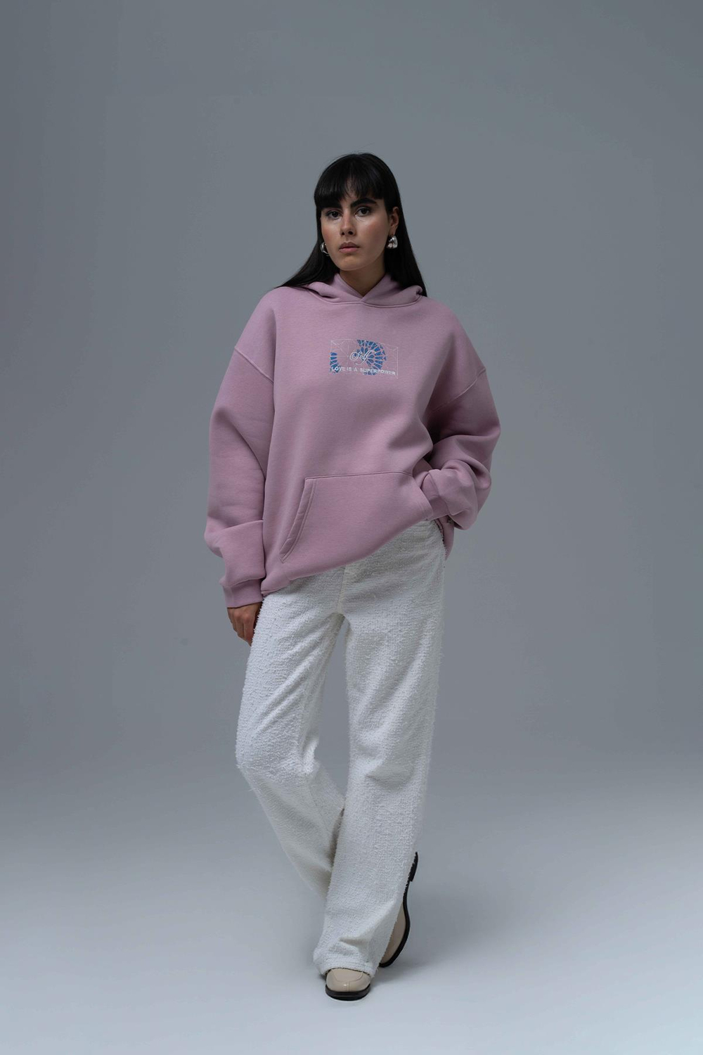 Be Good To Yourself Oversize Sweatshirt Kadın Pembe