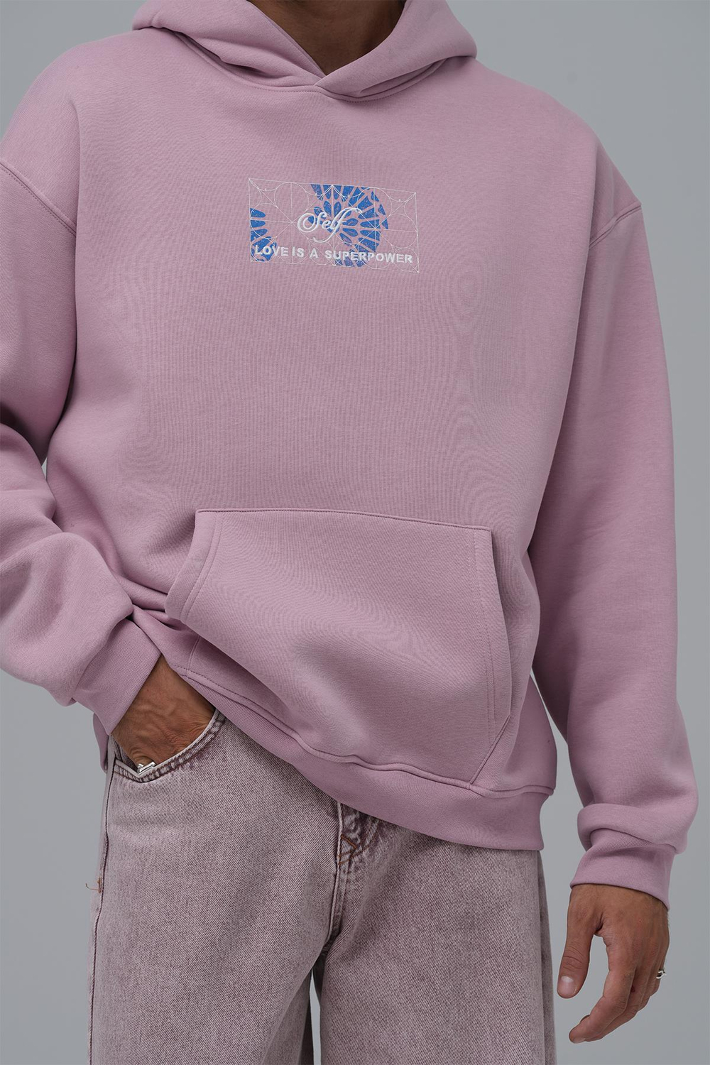 Be Good To Yourself Oversize Sweatshirt Erkek Pembe