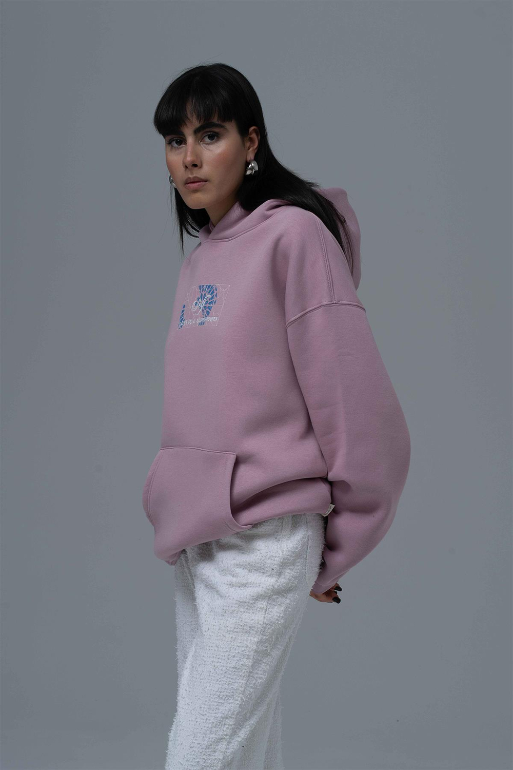 Be Good To Yourself Oversize Sweatshirt Kadın Pembe