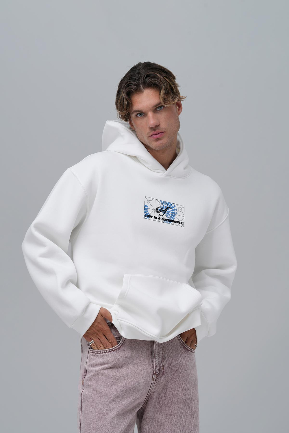 Be Good To Yourself Oversize Sweatshirt Erkek Ekru