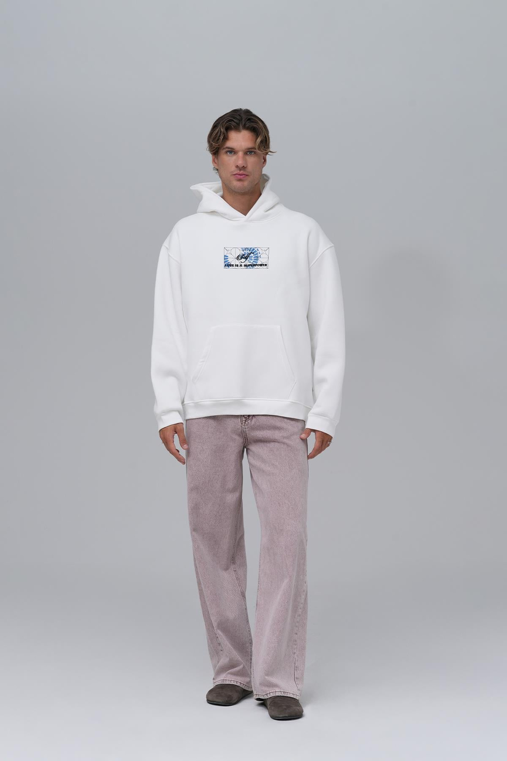 Be Good To Yourself Oversize Sweatshirt Erkek Ekru