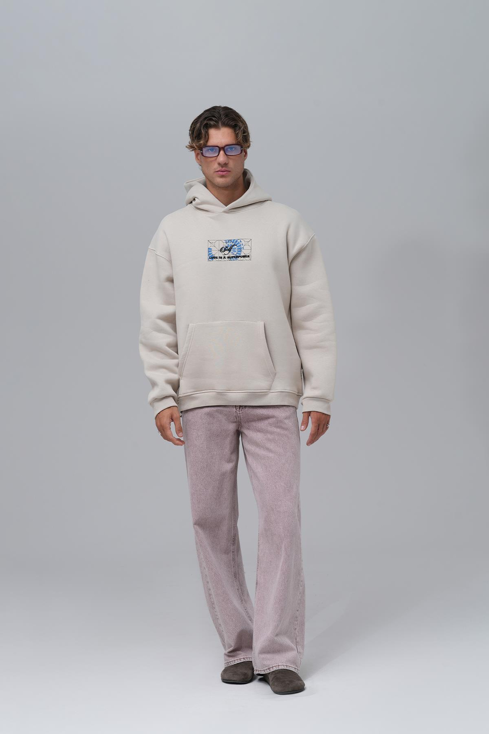Be Good To Yourself Oversize Sweatshirt Erkek Stone