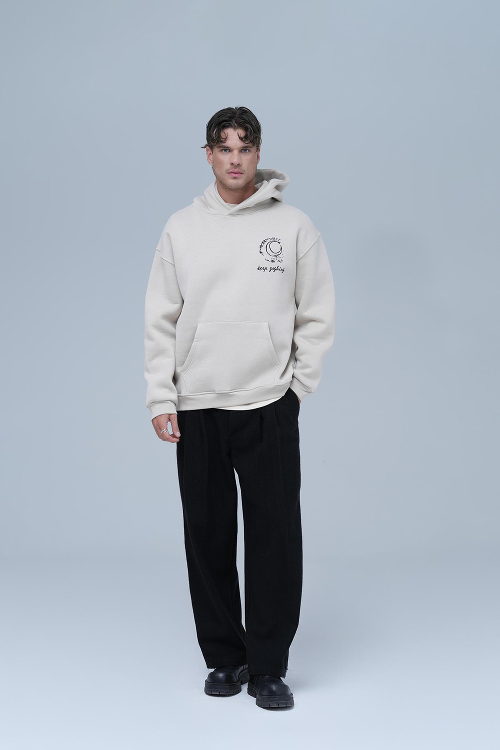 Beyond the Frame Oversize Sweatshirt Erkek Stone
