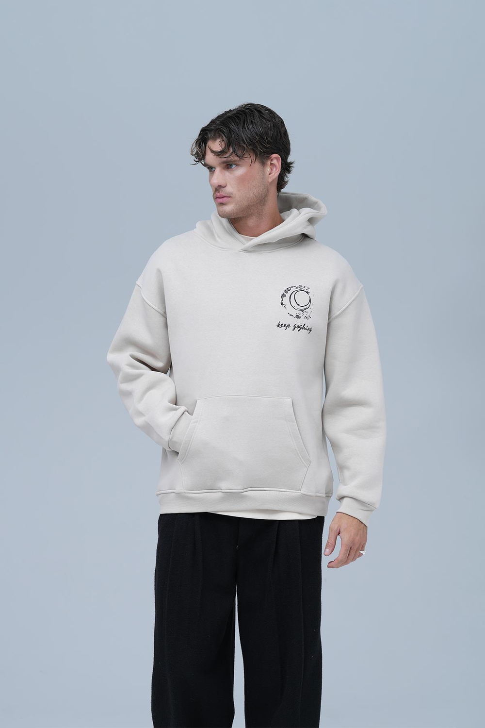 Beyond the Frame Oversize Sweatshirt Erkek Stone