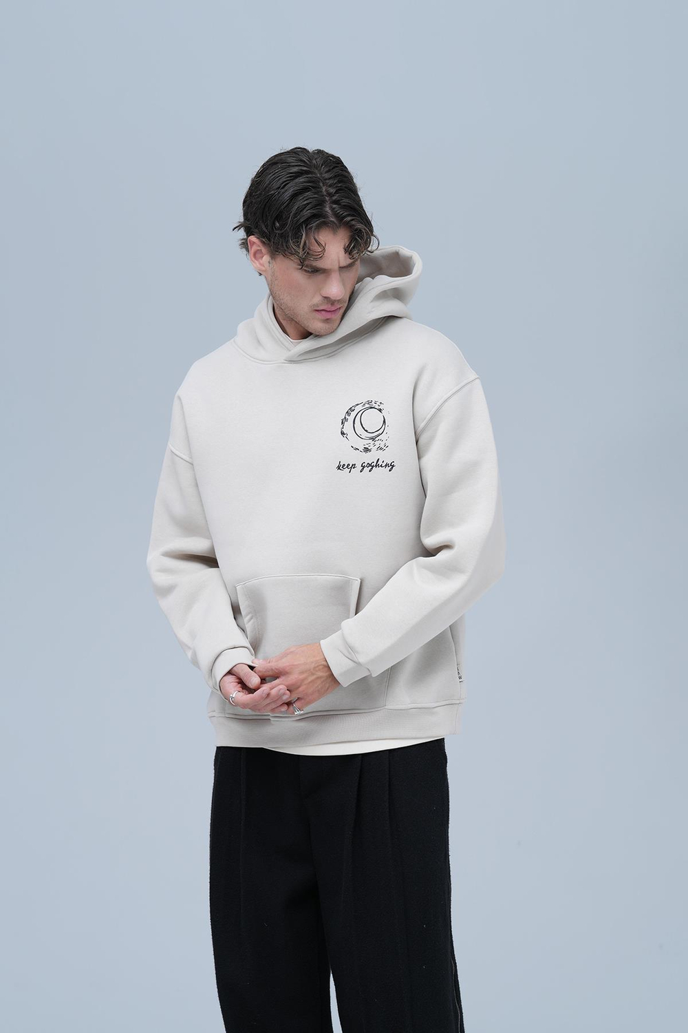 Beyond the Frame Oversize Sweatshirt Erkek Stone
