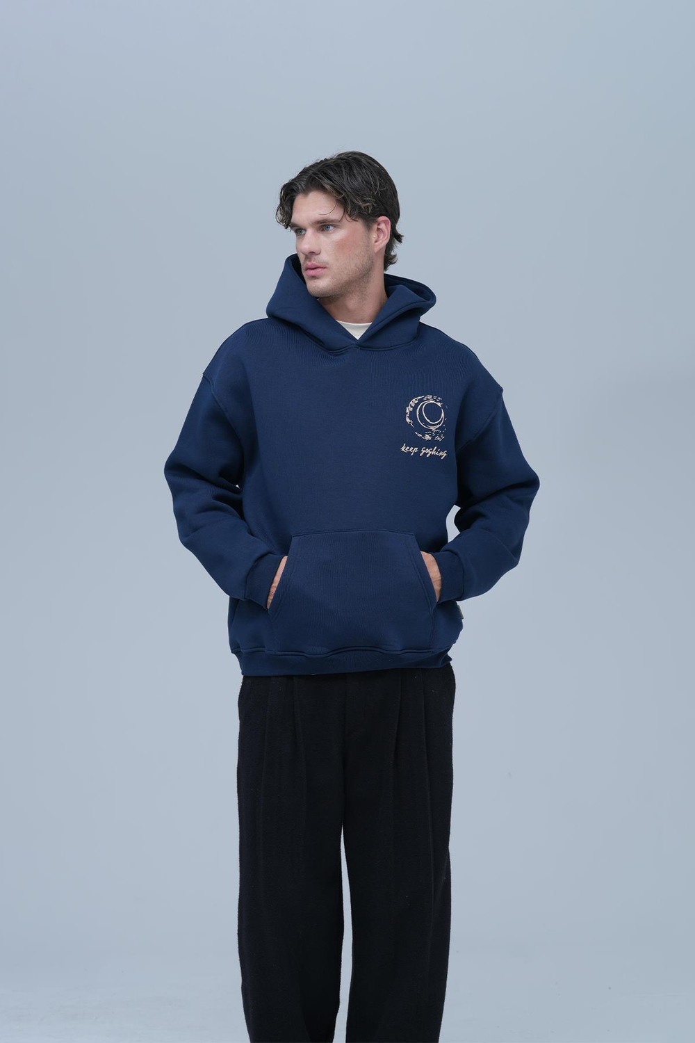 Beyond the Frame Oversize Sweatshirt Erkek İndigo