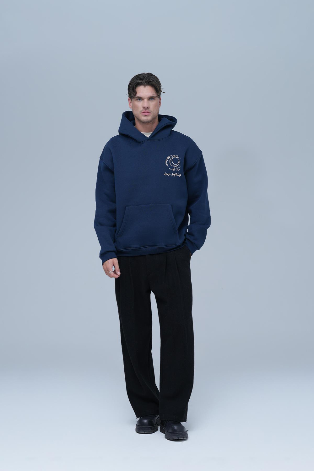 Beyond the Frame Oversize Sweatshirt Erkek İndigo