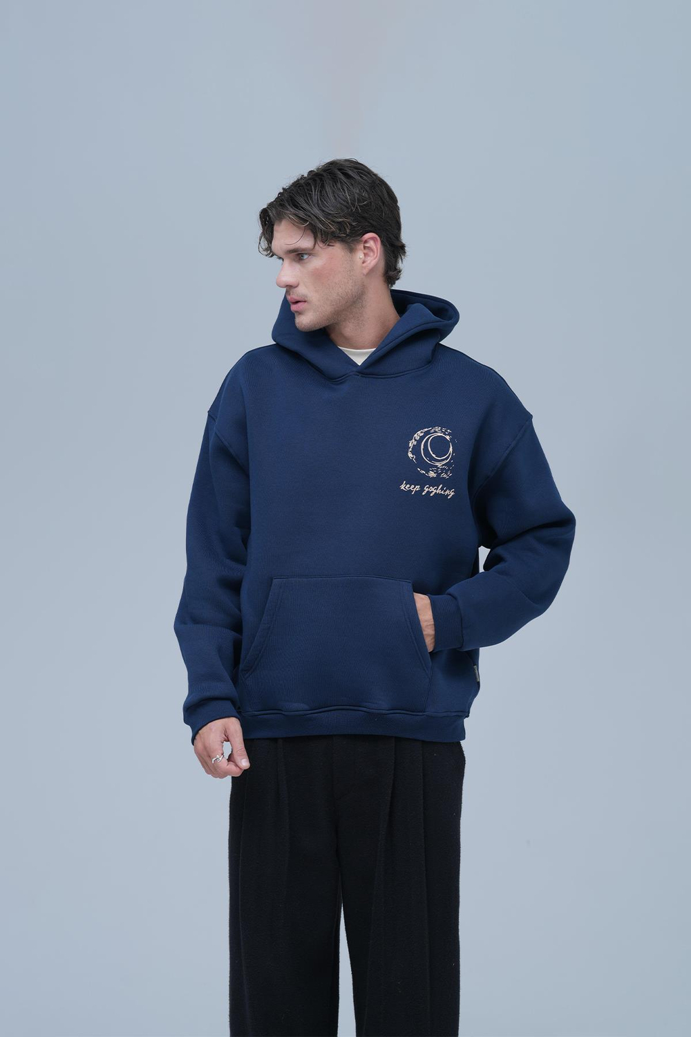 Beyond the Frame Oversize Sweatshirt Erkek İndigo
