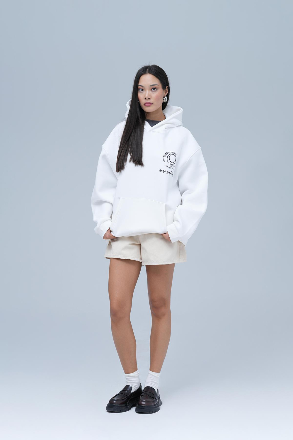 Beyond the Frame Oversize Sweatshirt Kadın Ekru
