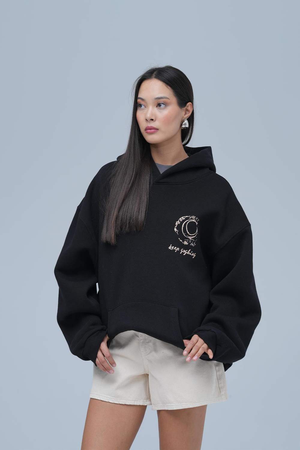 Beyond the Frame Oversize Sweatshirt Kadın Siyah