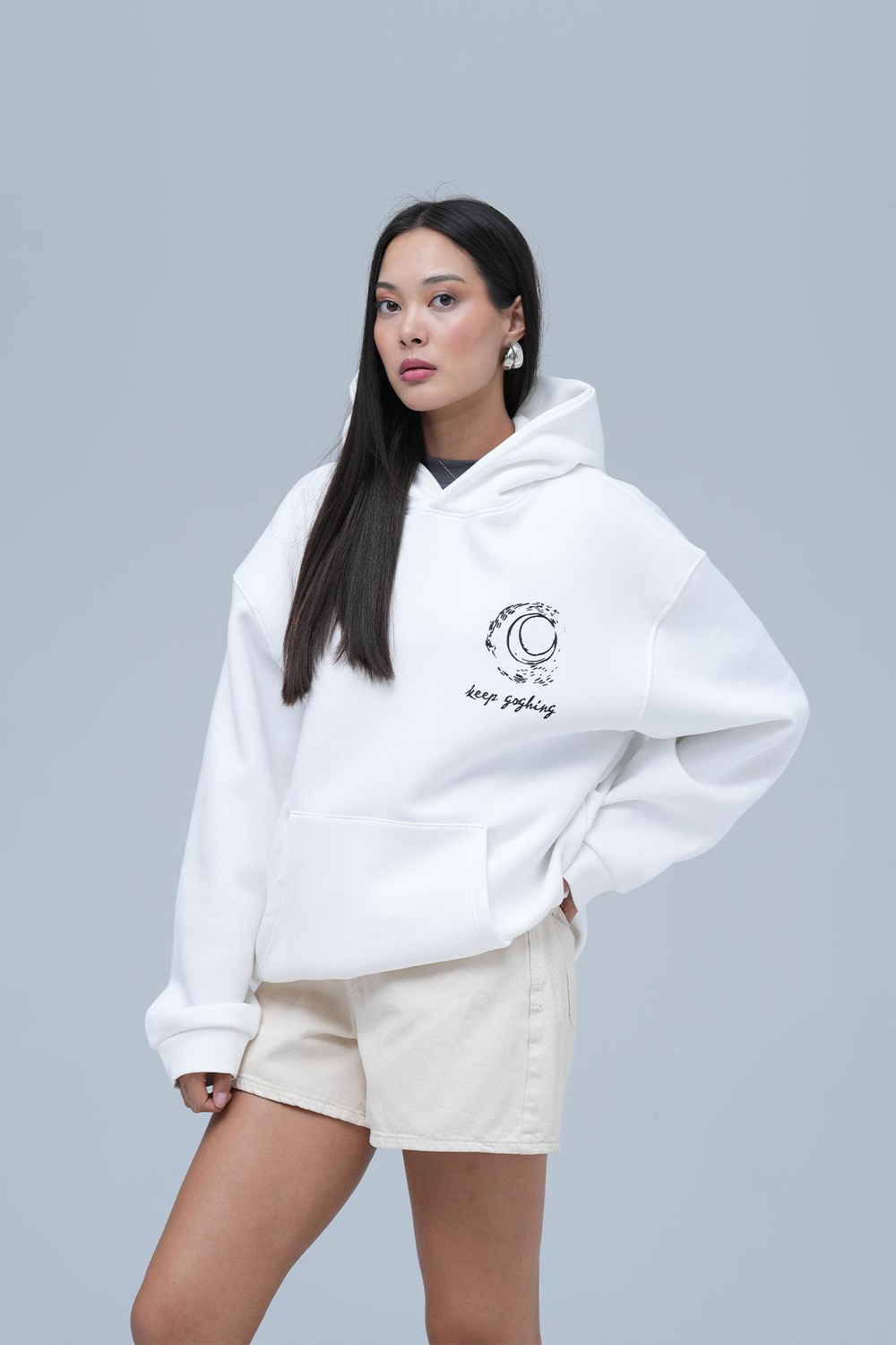 Beyond the Frame Oversize Sweatshirt Kadın Ekru