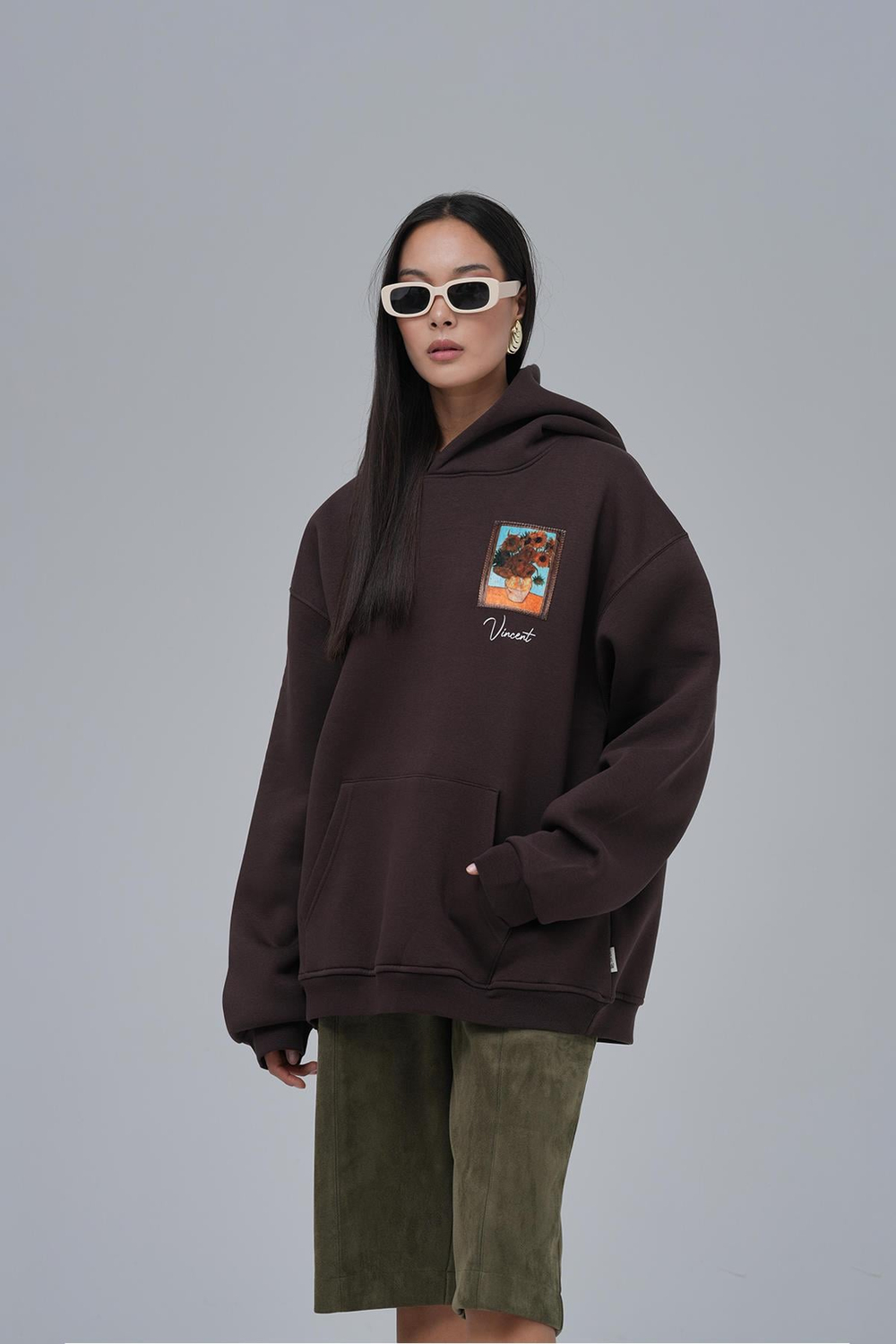 Beyond the Frames Oversize Sweatshirt Kadın Kahverengi