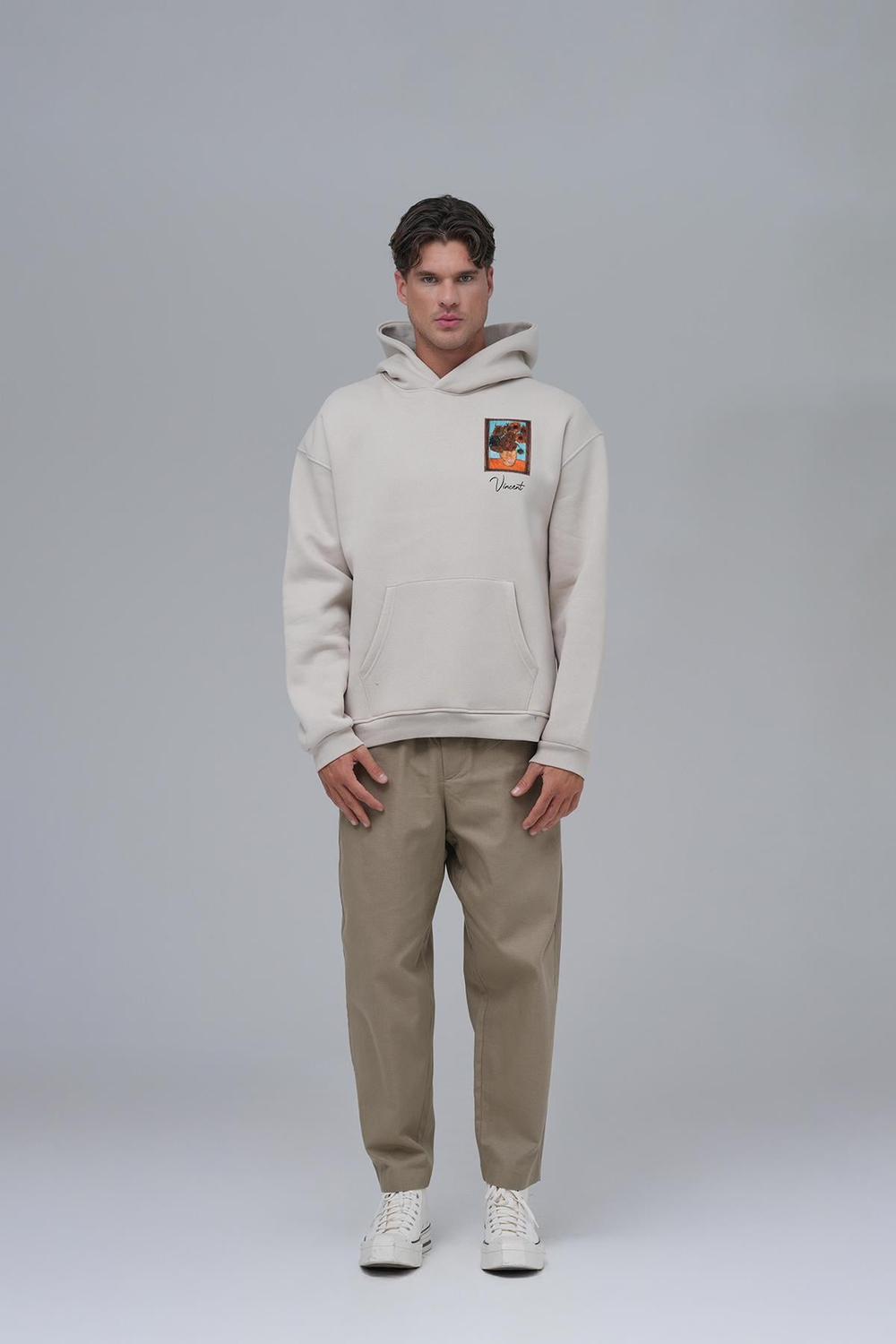 Beyond The Frames Oversized Sweatshirt Stone