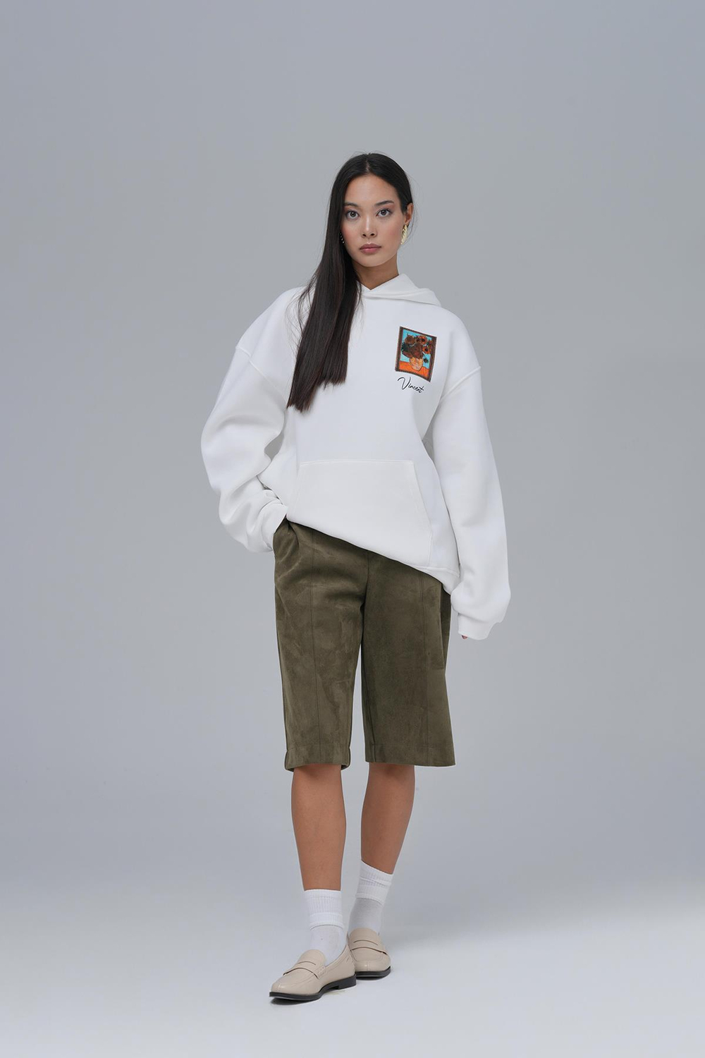 Beyond the Frames Oversize Sweatshirt Kadın Ekru