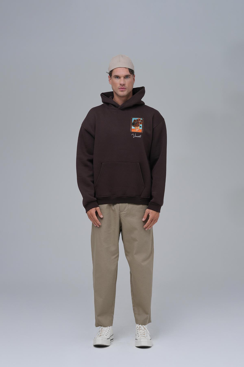 Beyond The Frames Oversized Sweatshirt Brown