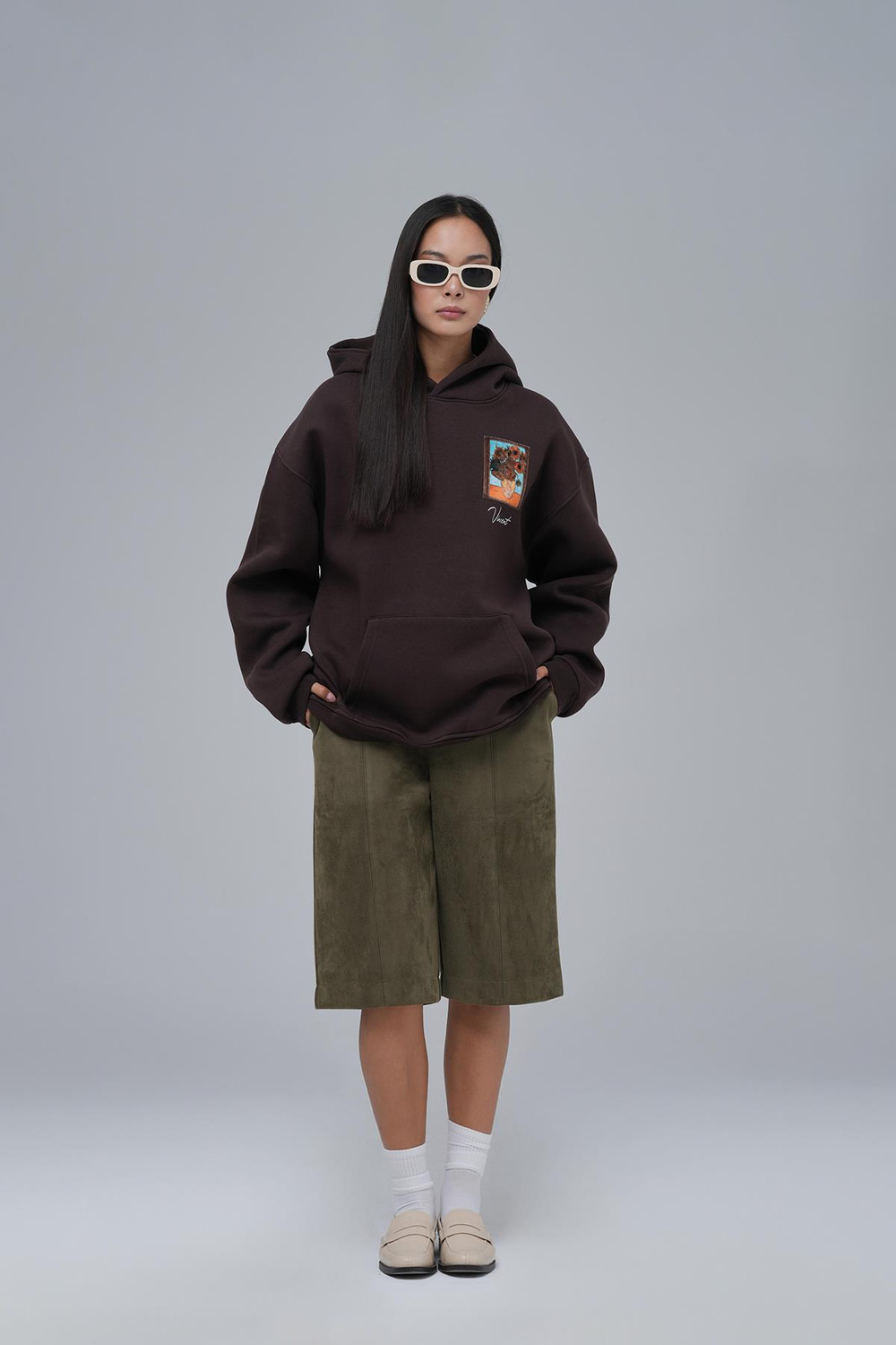 Beyond the Frames Oversize Sweatshirt Kadın Kahverengi