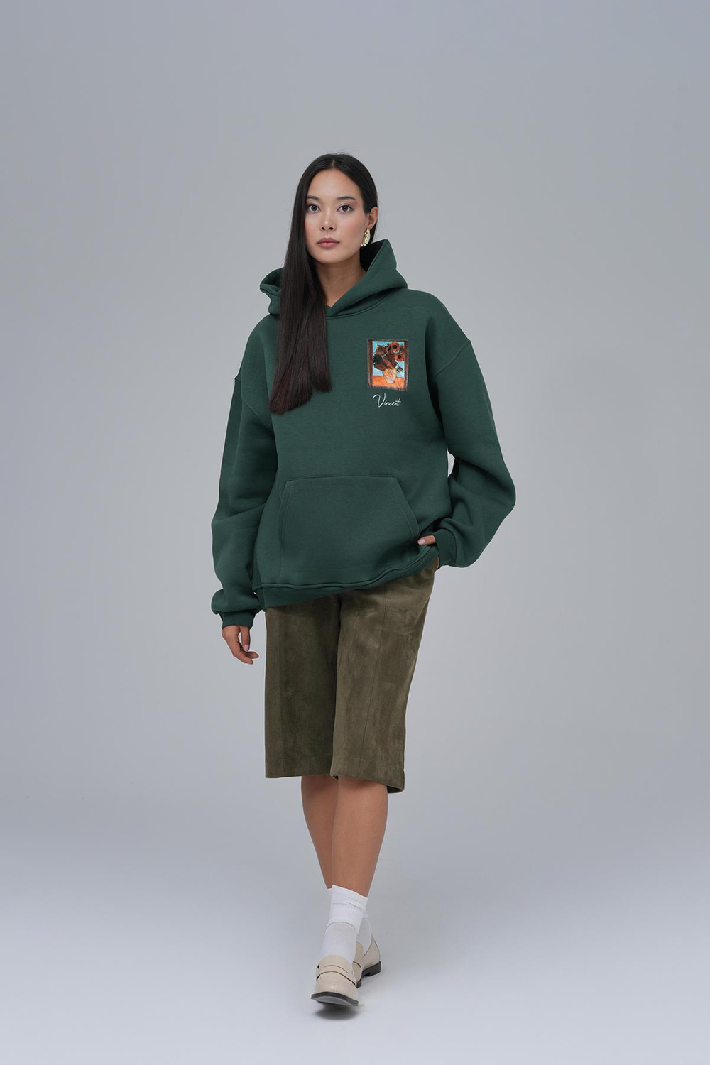 Beyond the Frames Oversize Sweatshirt Kadın Yeşil