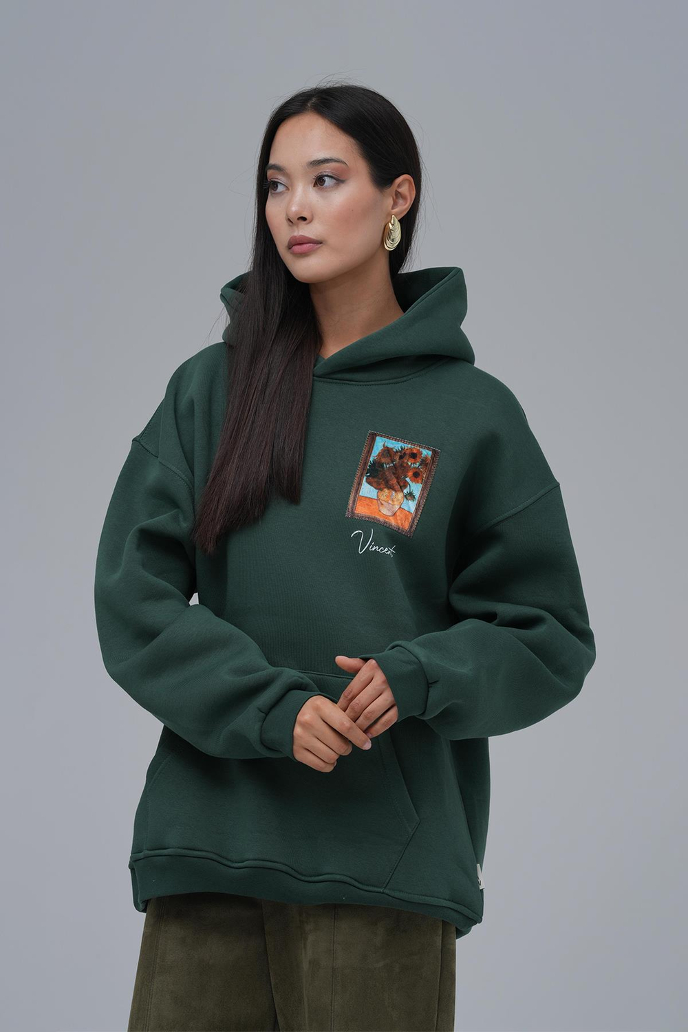 Beyond the Frames Oversize Sweatshirt Kadın Yeşil