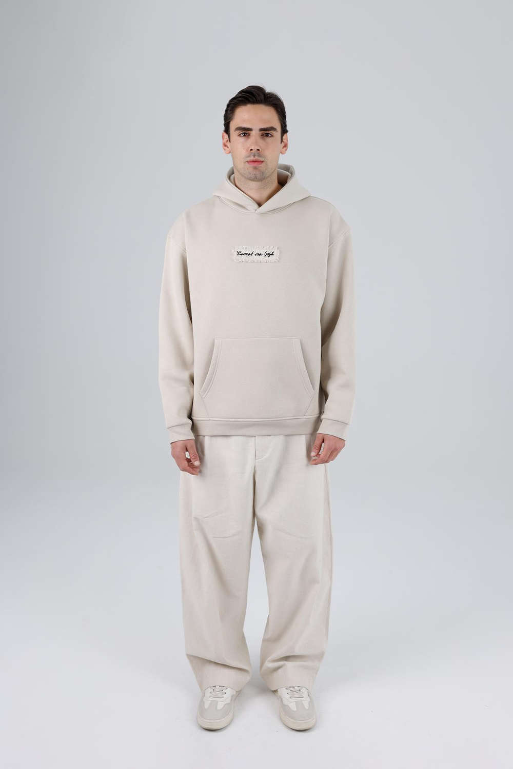Blooming Canvas Oversize Sweatshirt Erkek Stone