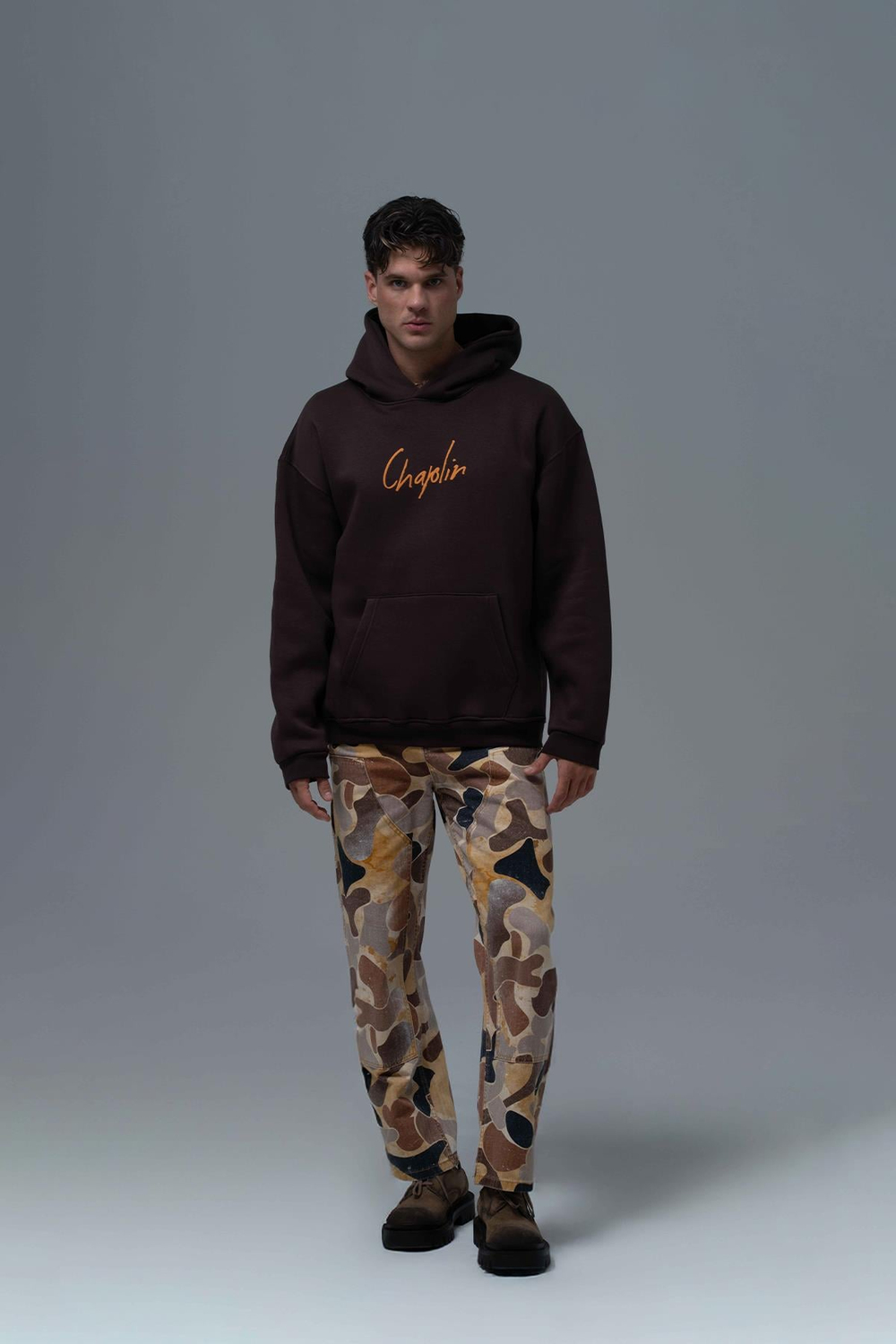 Chaplin Oversize Sweatshirt Erkek Kahverengi