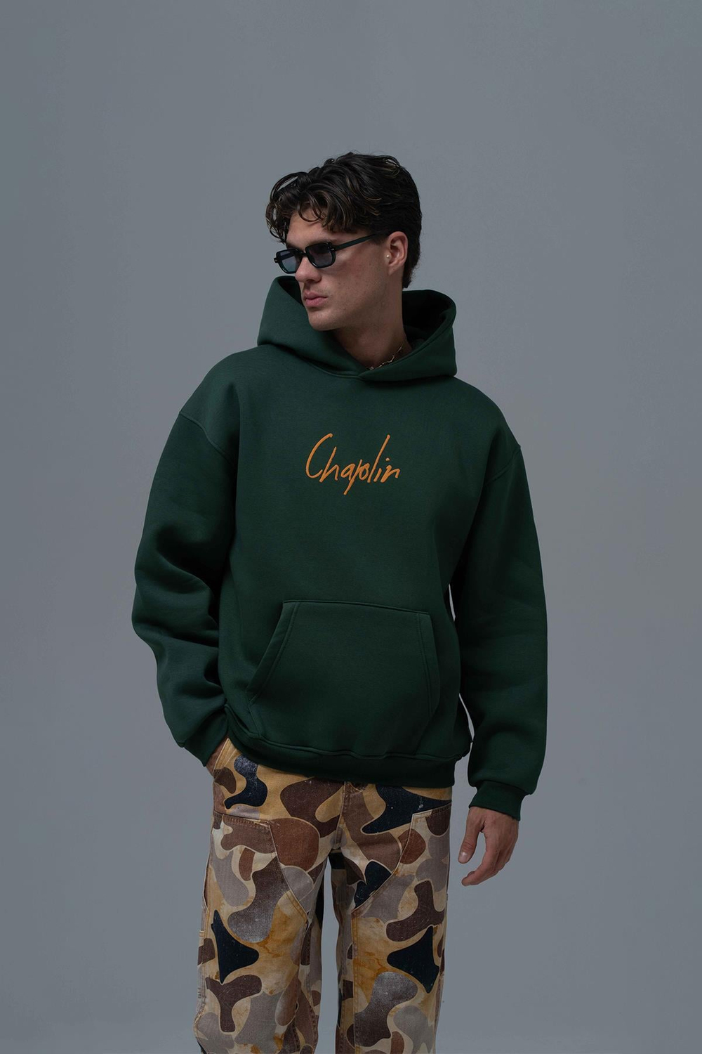 Chaplin Oversize Sweatshirt Erkek Yeşil