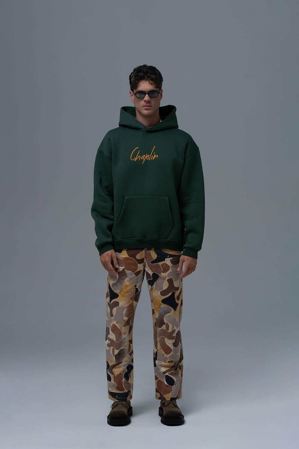 Chaplin Oversize Sweatshirt Erkek Yeşil