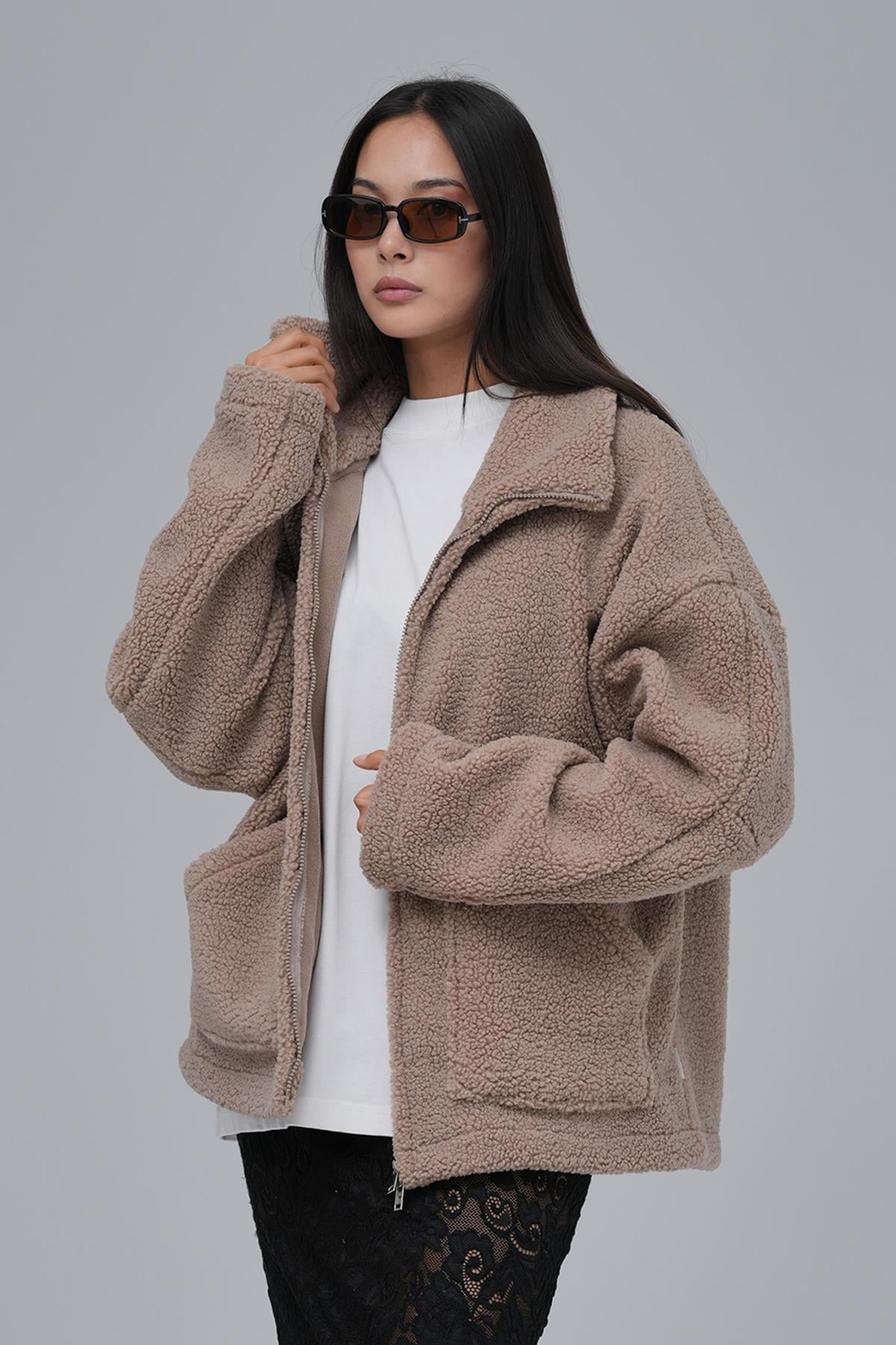 Classic Haven Oversized Welsoft Jacket Taupe