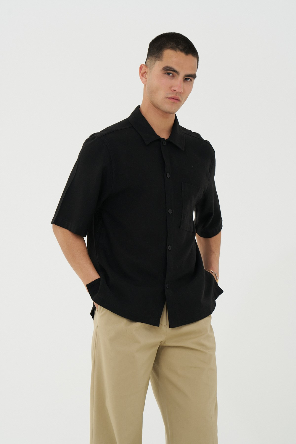 Core Regular Fit Erkek Gömlek Siyah