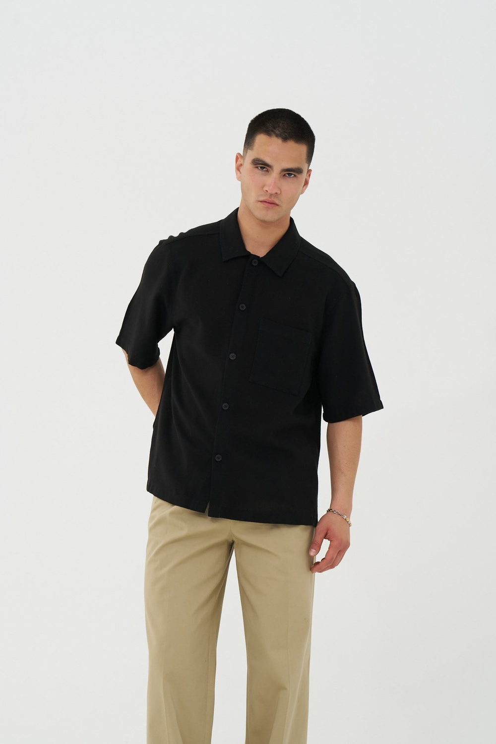 Core Regular Fit Erkek Gömlek Siyah