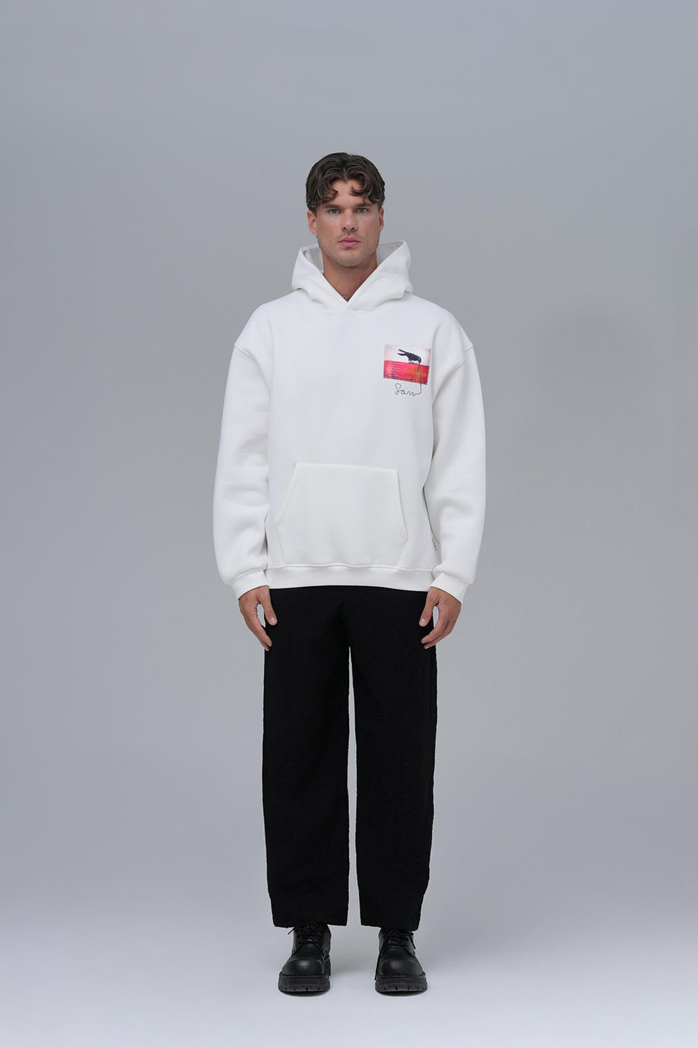 Crow of Transformation Oversize Sweatshirt Erkek Ekru