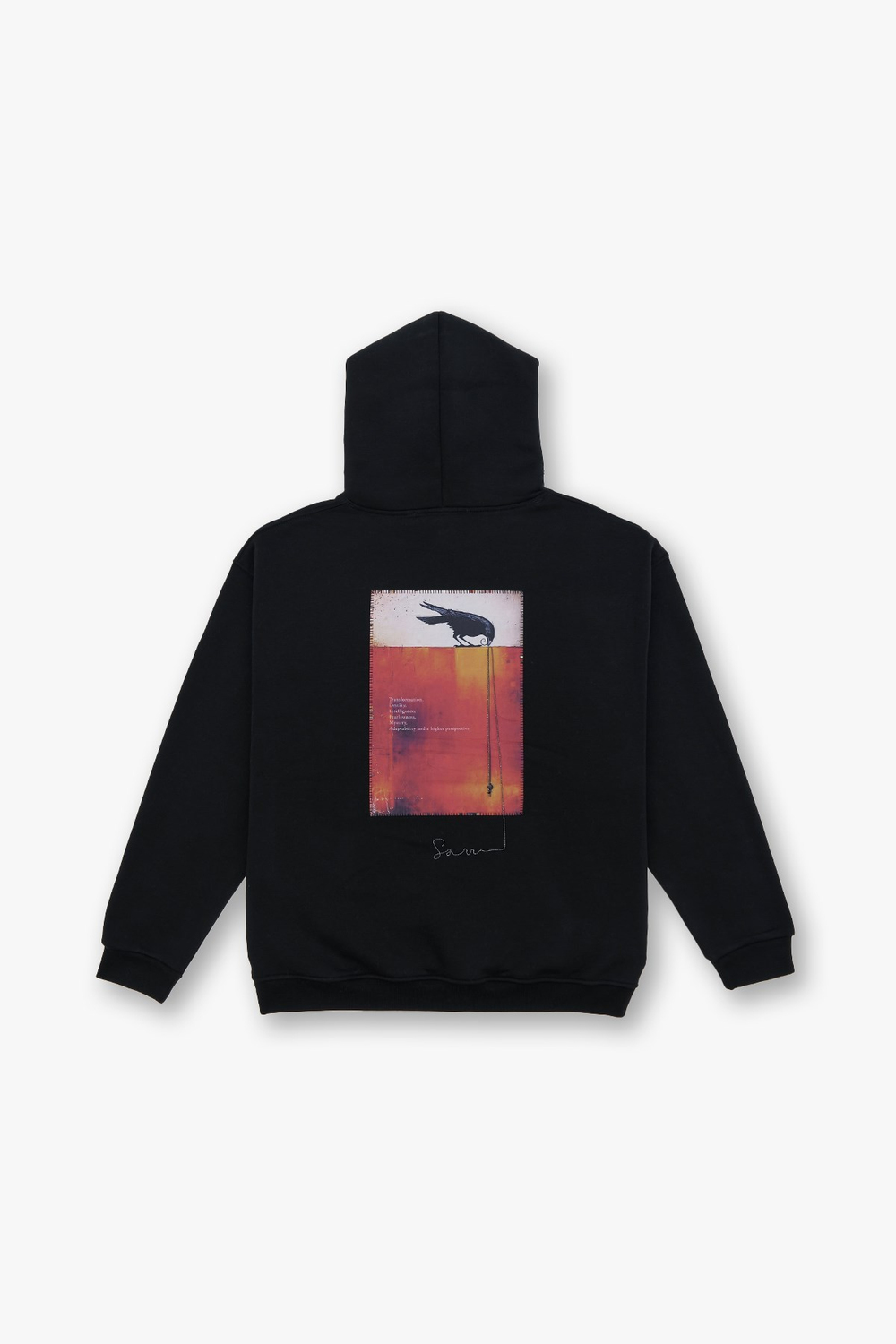 Crow of Transformation Oversize Sweatshirt Erkek Siyah